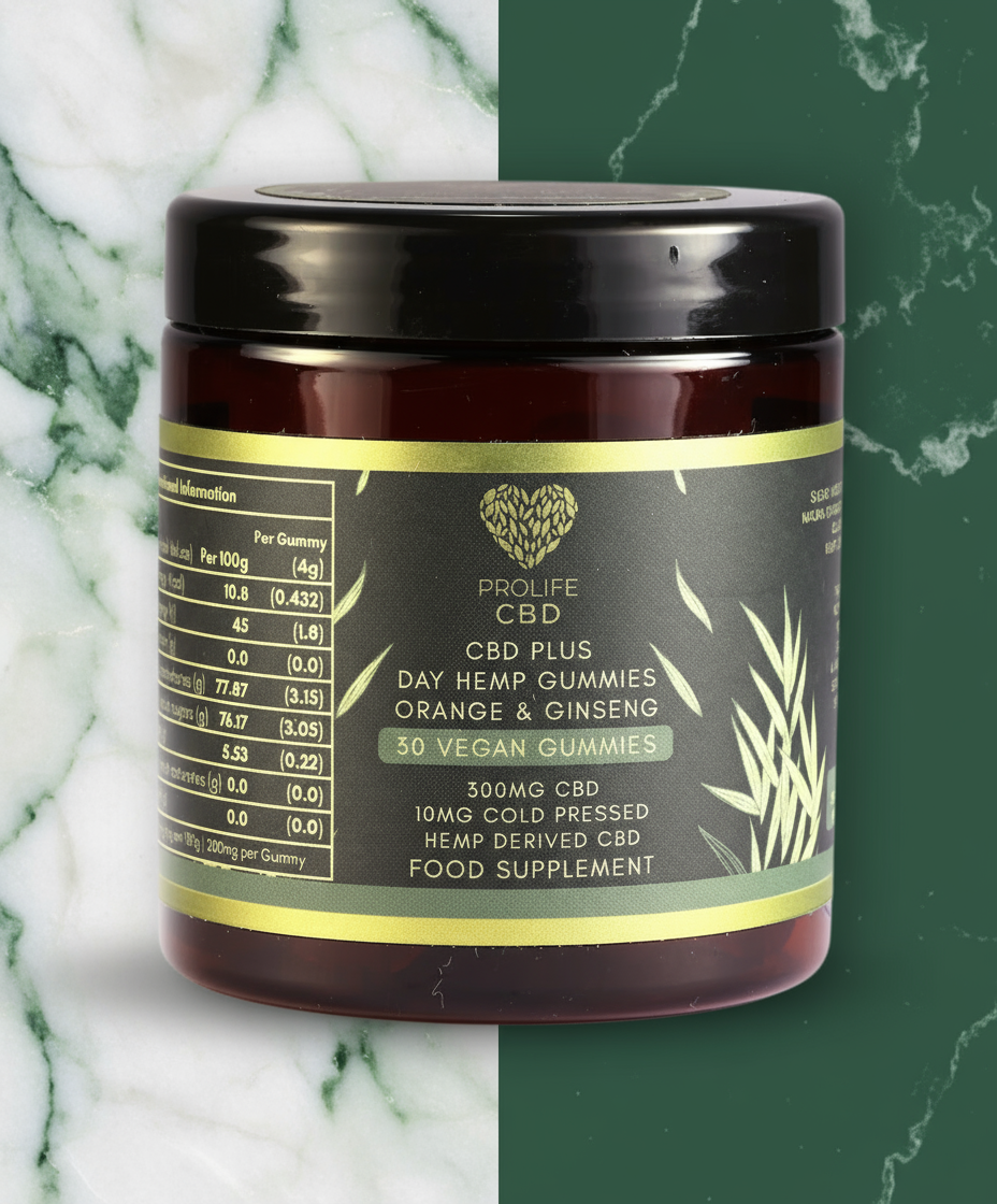 DAY – Hemp CBD Gummies 300mg Cold-Pressed with Orange & Ginseng for Daily Balance