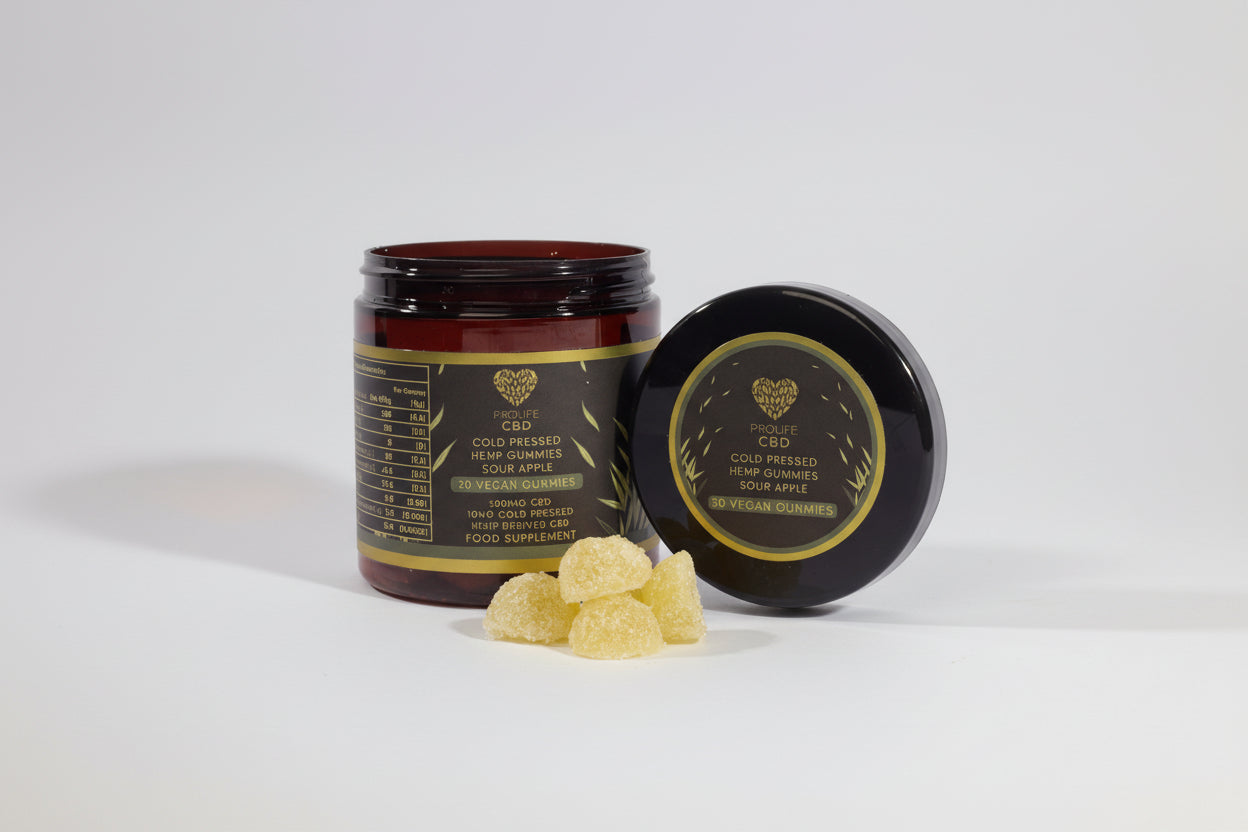 ProLife CBD – Cold Pressed CBD Gummies (Sour Apple) – 10mg Each