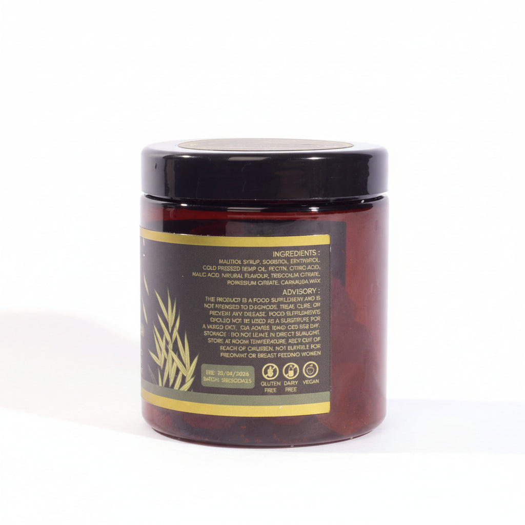 Brown jar with black lid on a white background